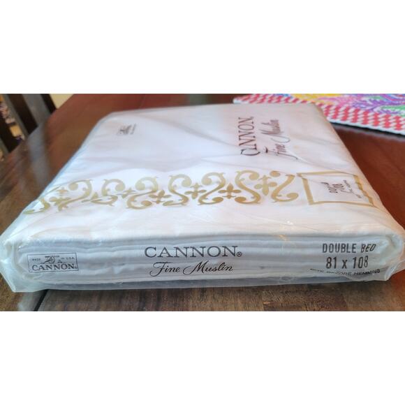 Vintage Cannon Fine Muslin Double Bed 81” x 108” Flat Sheet 100% Cotton USA Made - Picture 3 of 3